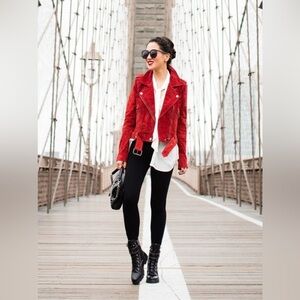 Pamela McCoy 100% Red Leather Jacket